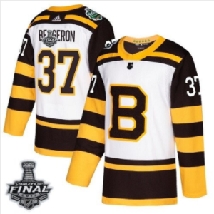 Bruins #37 Patrice Bergeron Weiß Classic 2019 Stanley Cup Final Stitched